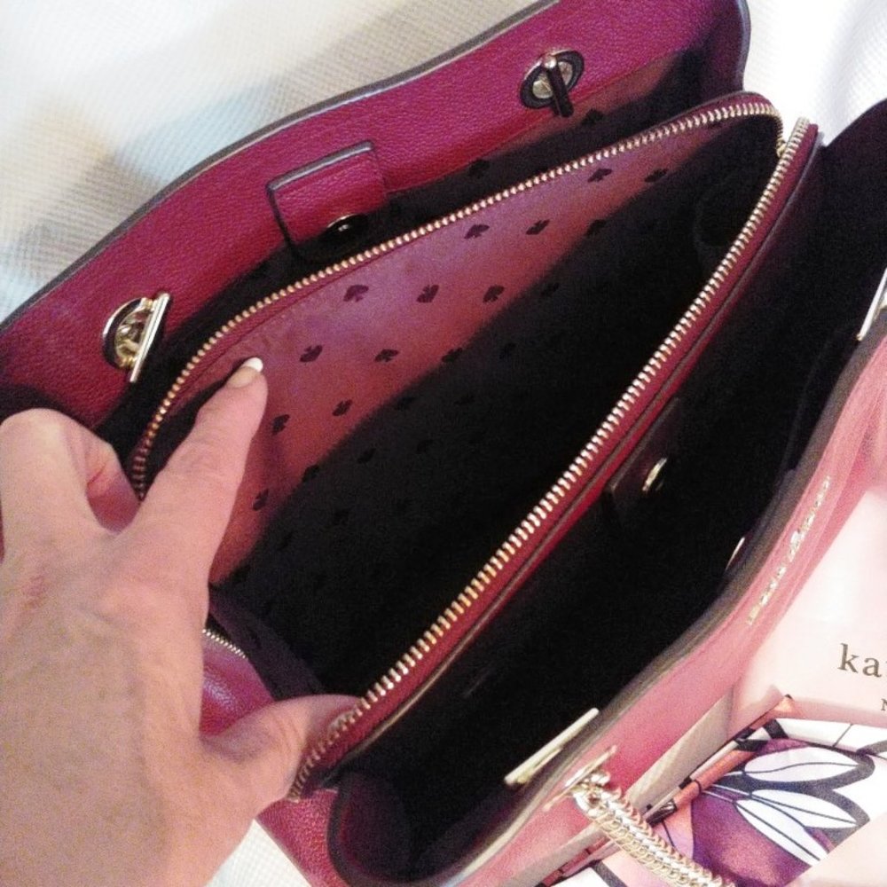 Kate Spade Double Bundle Jordyn Chain Tote w/Wallet in Blackberry Preserve - Picture 9 of 15
